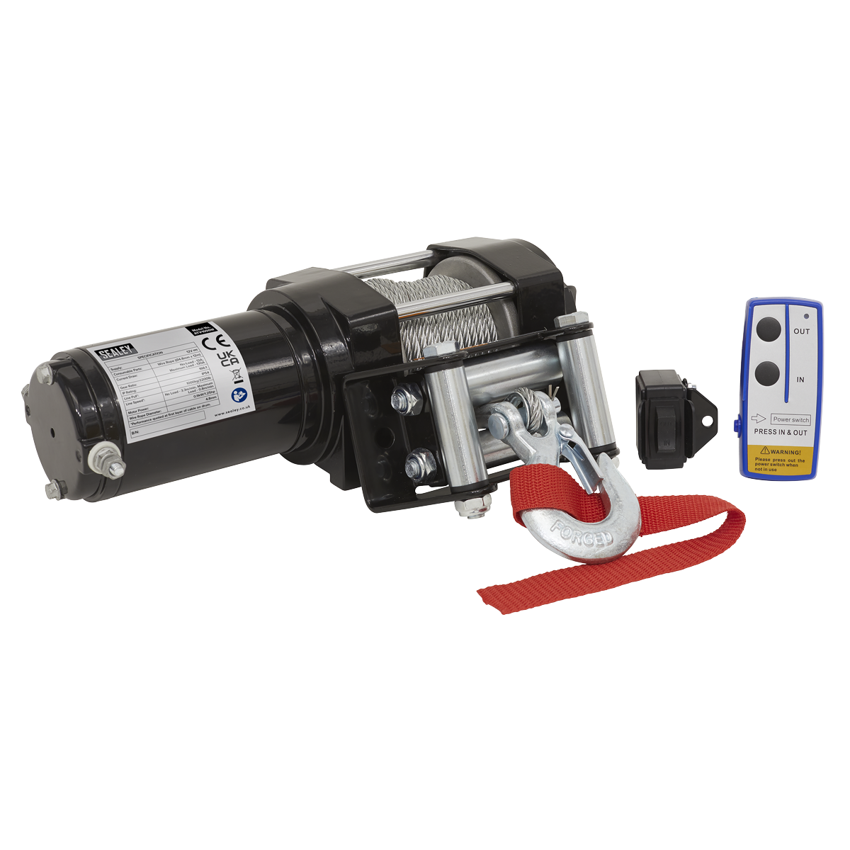 Sealey ATV1000W ATV Winch 1000kg Line Pull 12V