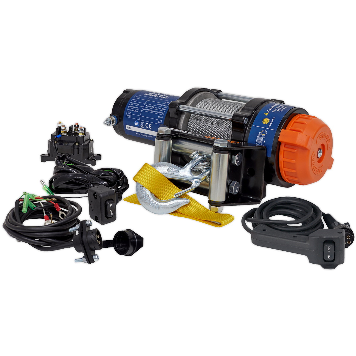 Sealey ATV1135 ATV/Quad Recovery Winch 1135kg Line Pull 12V