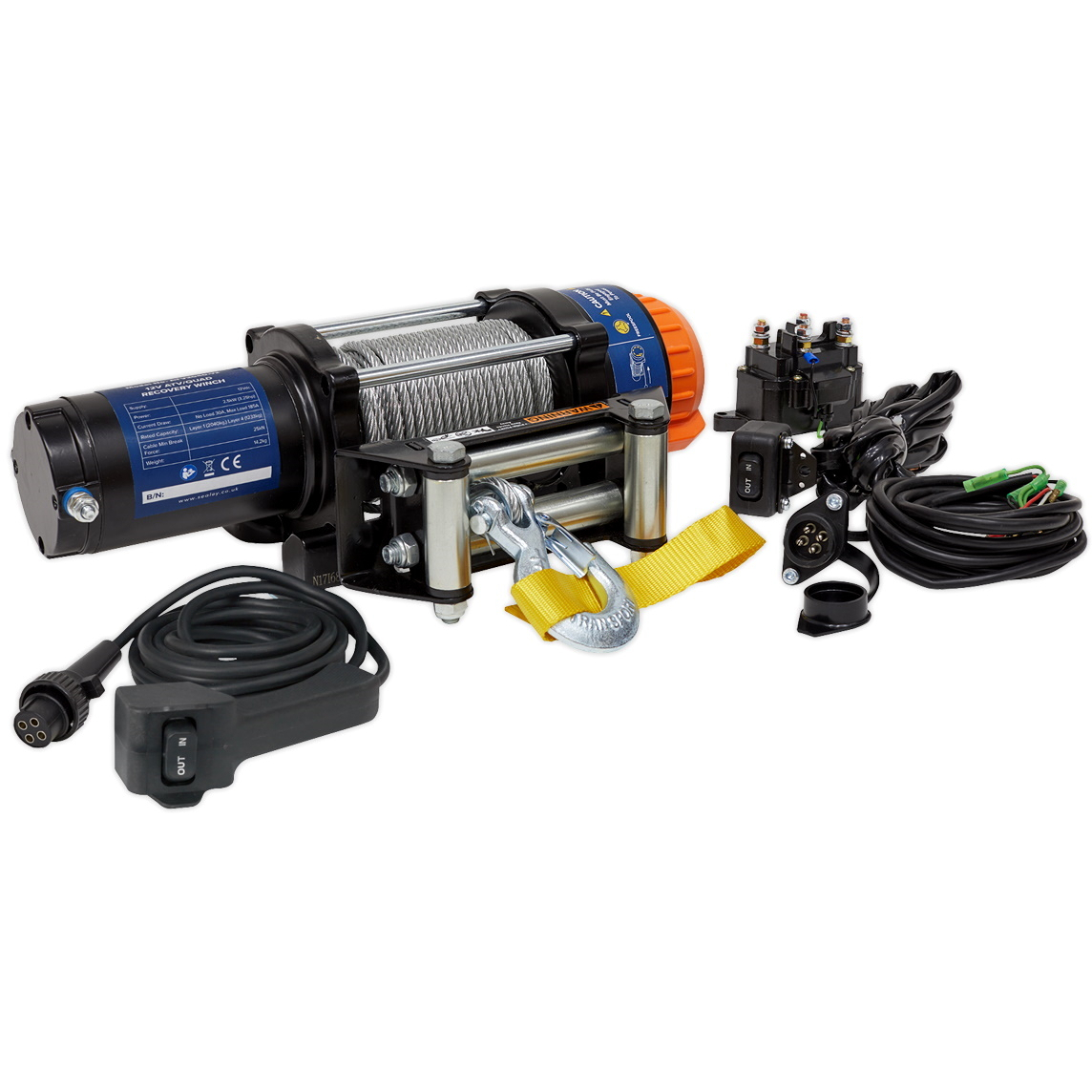 Sealey ATV2040 ATV/Quad Winch 2040kg Line Pull 12V
