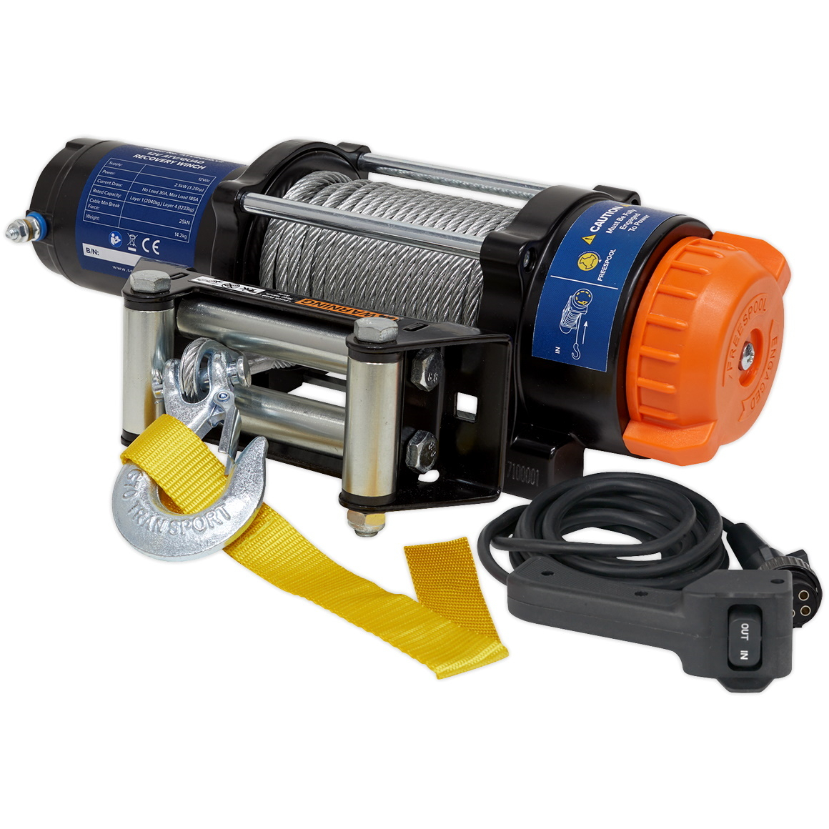 Sealey ATV2040 ATV/Quad Winch 2040kg Line Pull 12V