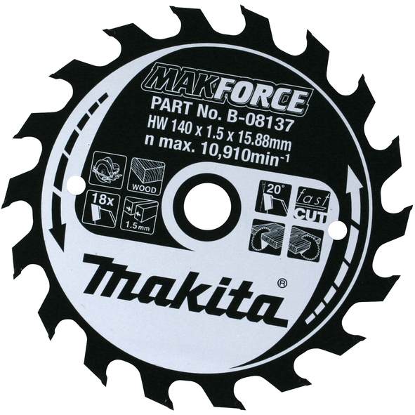 Makita B-08137 140x15.88mm 18T Circular Saw Blade 140mm