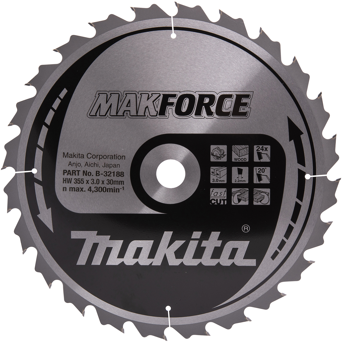 Makita B-32188 355x30mm 24T Circular Saw Blade 355mm 