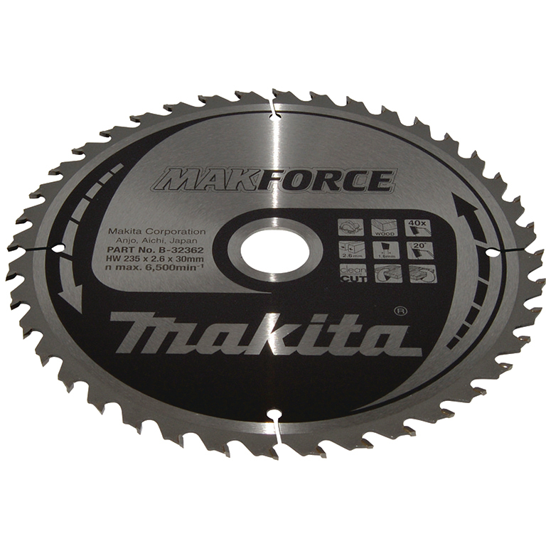 Makita B-32362 235x30mm 40T Circular Saw Blade 235mm (Replaces B-08523)