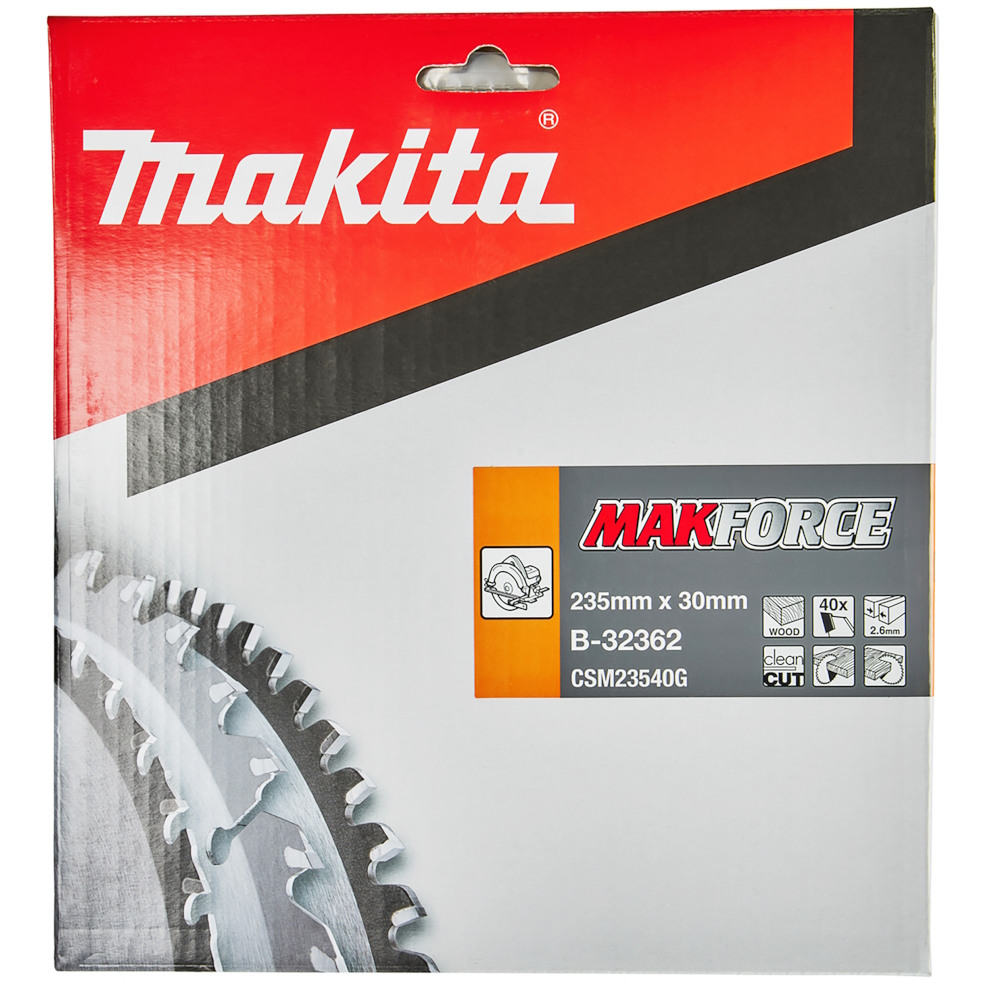 Makita B-32362 235x30mm 40T Circular Saw Blade 235mm (Replaces B-08523)