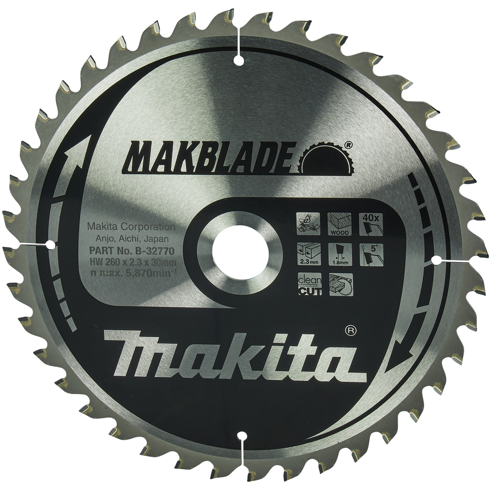 Makita B-32770 260x30mm 40T Circular Saw Blade (Replaces B-08981)