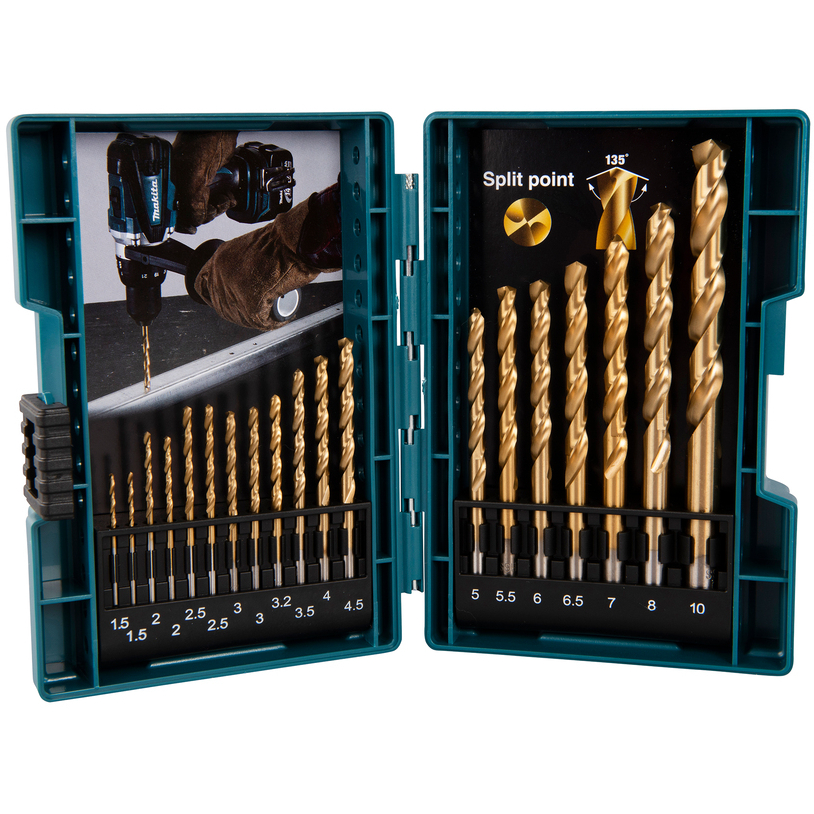 Makita B-67795 HSS-Tin Drill Bit Set 19 Piece 1.5-10mm