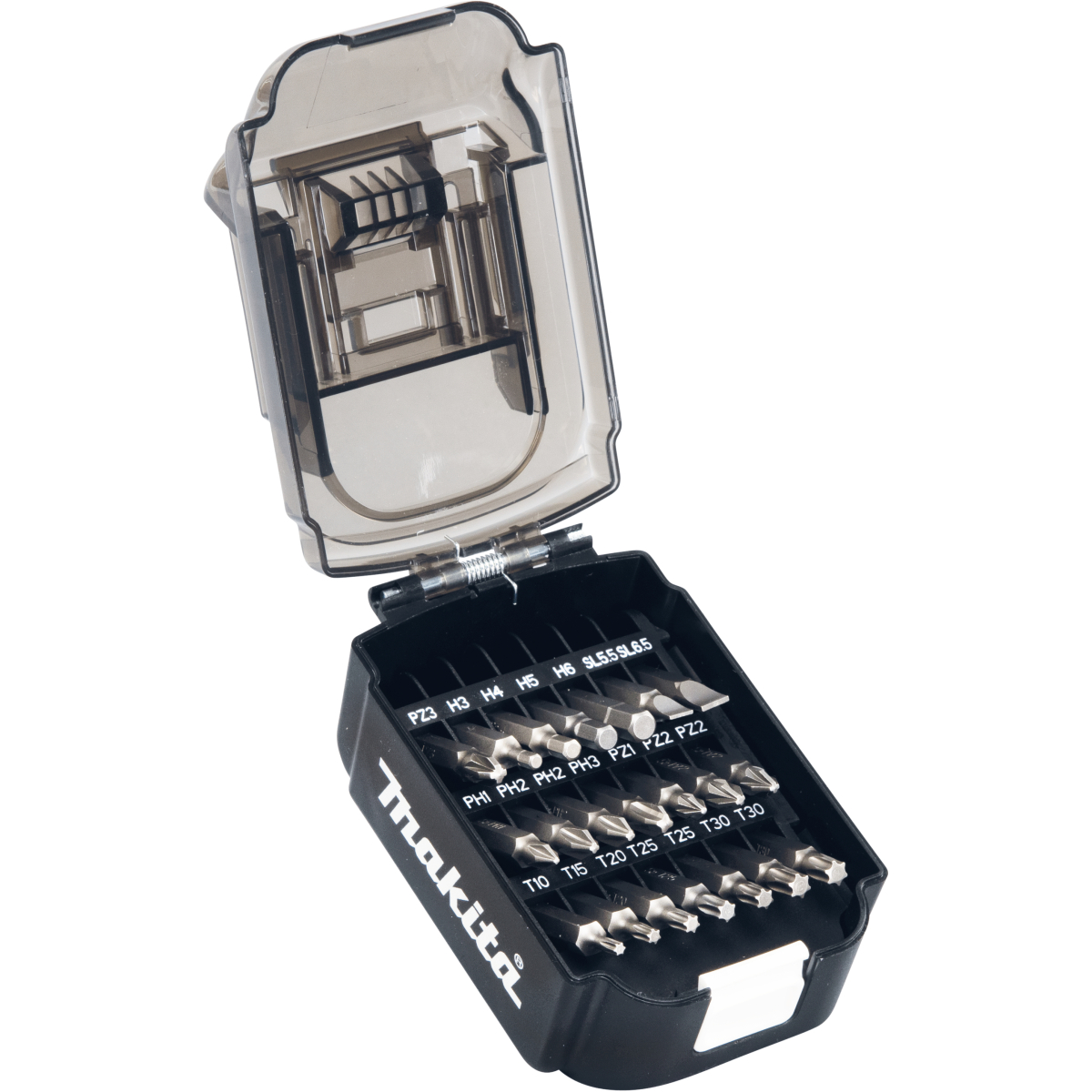 Makita B-68323 21Piece 50mm Flip-Up Screwdriver Bit Set in LXT Battery Shape Case