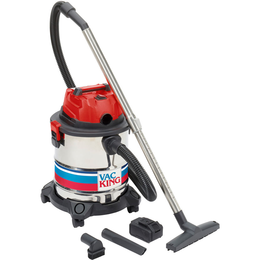 Clarke 6471104 Vac King 20V Brushless 4Ah 20L Stainless Steel Wet & Dry Vacuum Cleaner