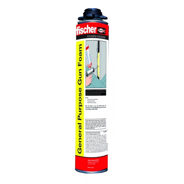 Fischer 42749 B3 General Purpose Expanding Buff Foam for a Gun 750ml (Pack x 12)