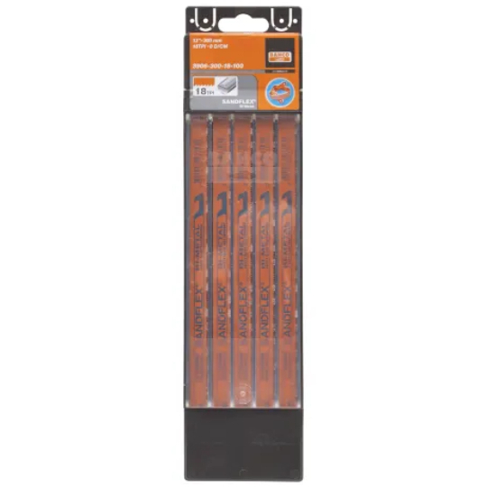 Bahco 3906-300-18-100 Sandflex Hacksaw Blades 300mm 12" x 18 TPI  (Pack of 100) BAH39061218