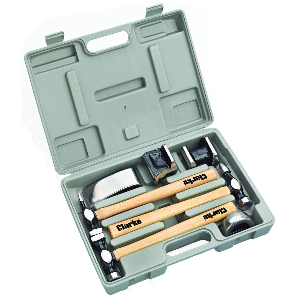 Clarke 7630069 CPB7CH 7pc Panel Beating Set With Hickory Shafts