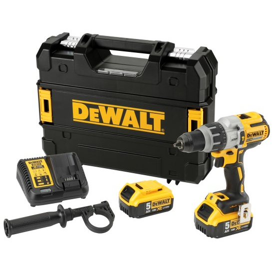 DeWalt DCD996P2-GB 18V XR Brushless Combi Drill with 2x 5.0AH Batteries in TSTAK Case