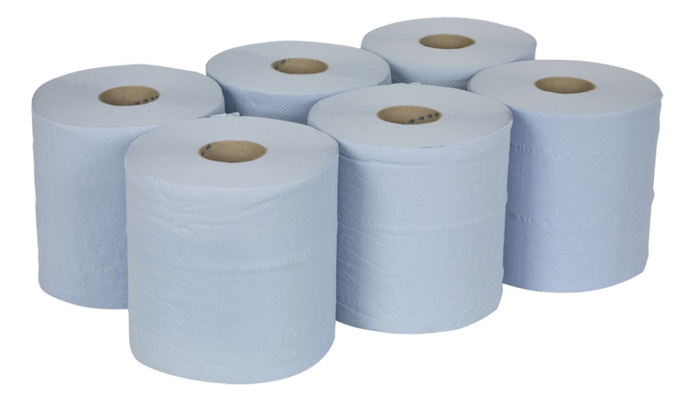 Sealey BLU150 Paper Roll Blue 2-Ply Embossed 150mtr Pack of 6
