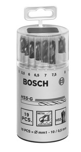 Bosch 2607018361 Metal Drill Bits HSS-G, DIN 338. Ø 1-1,5-2-2,5-3-3,5-4-4,5-5-5,5-6-6,5-7...