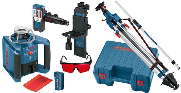 Bosch GRL300HV + Tripod 3m and Rod 300m Professional Rotation Laser Level Kit with 3m Tripod and Rod