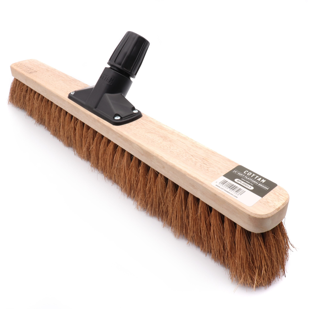 Cottam BPL00013 Rapid Lock Twist and Lock 24" Soft Bristle Coco Sweeping Broom Head