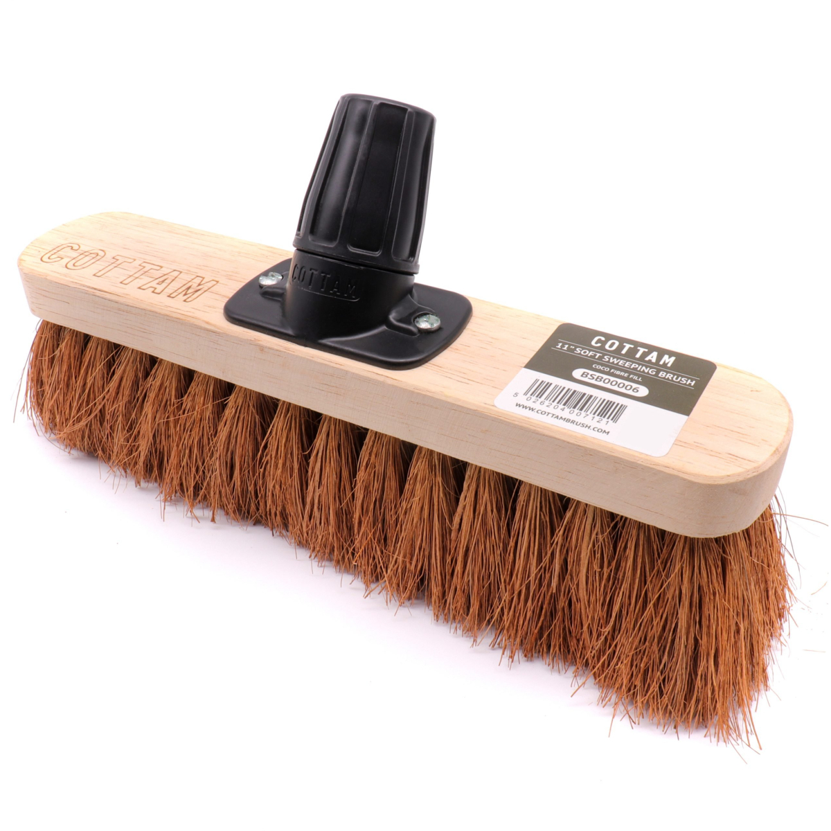 Cottam BSB00006 Rapid Lock Twist and Lock 11" Soft Bristle Coco Sweeping Broom Head