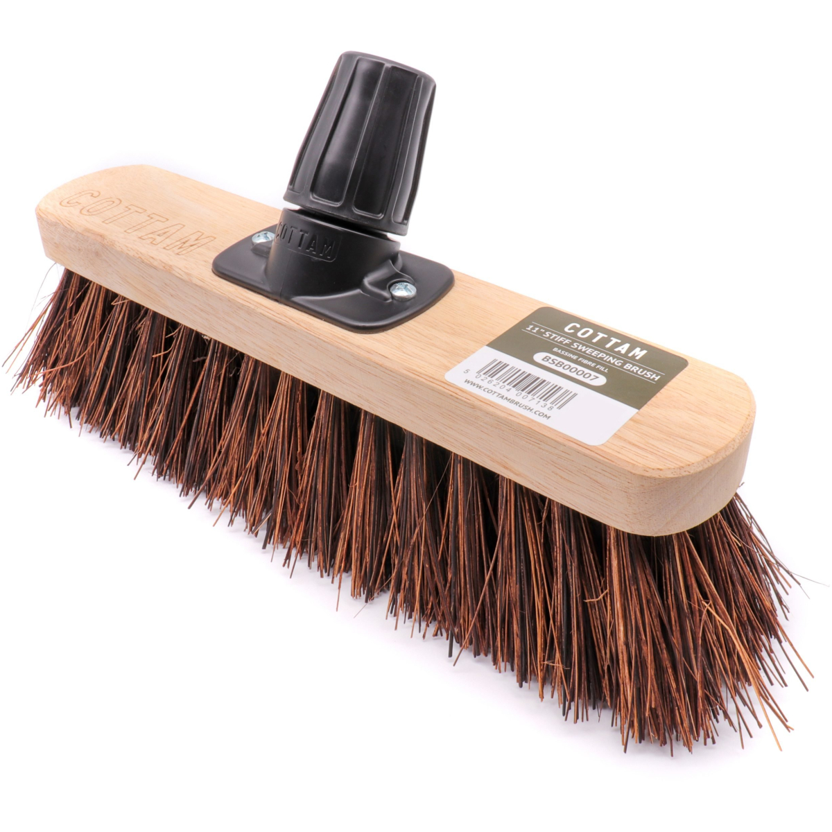 Cottam BSB00007 Rapid Lock Twist and Lock 11" Stiff Bristle Bassine Sweeping Broom Head