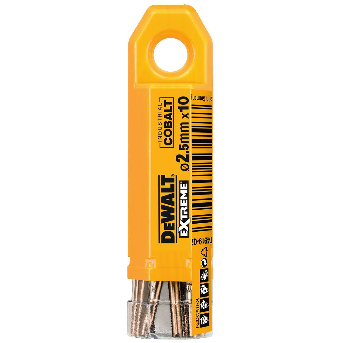 DeWalt DT4919-QZ Pack10 x 2.5mm HSS E Cobalt Metal Drill Bits