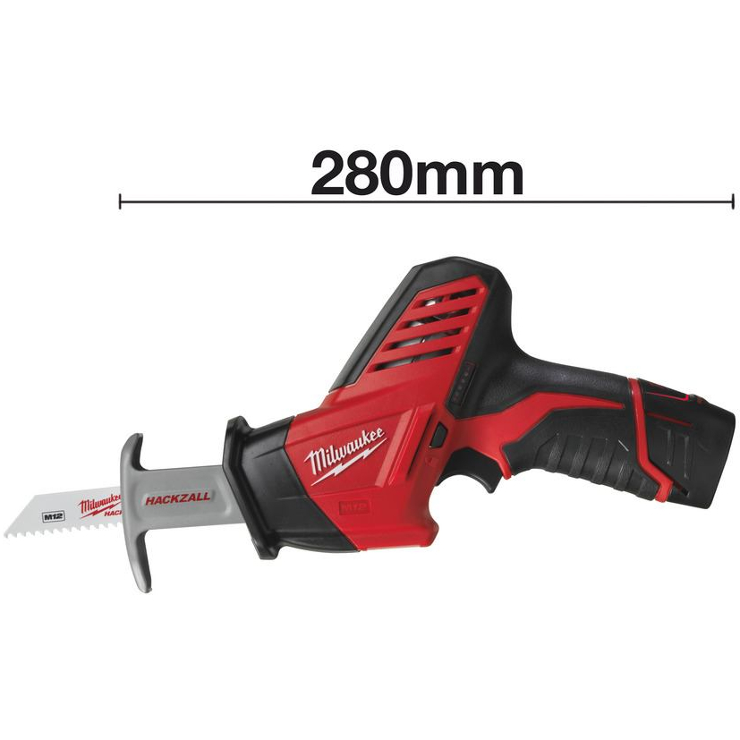 Milwaukee C12HZ-202C M12 Compact Hackzall (2 x 2.0ah Li-ion batteries, charger, BMC) 