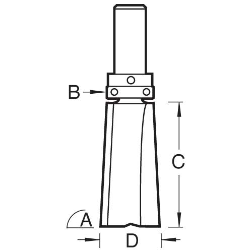 Trend C214X1/2TC Bearing guided 3 degrees undercut 50mm cut