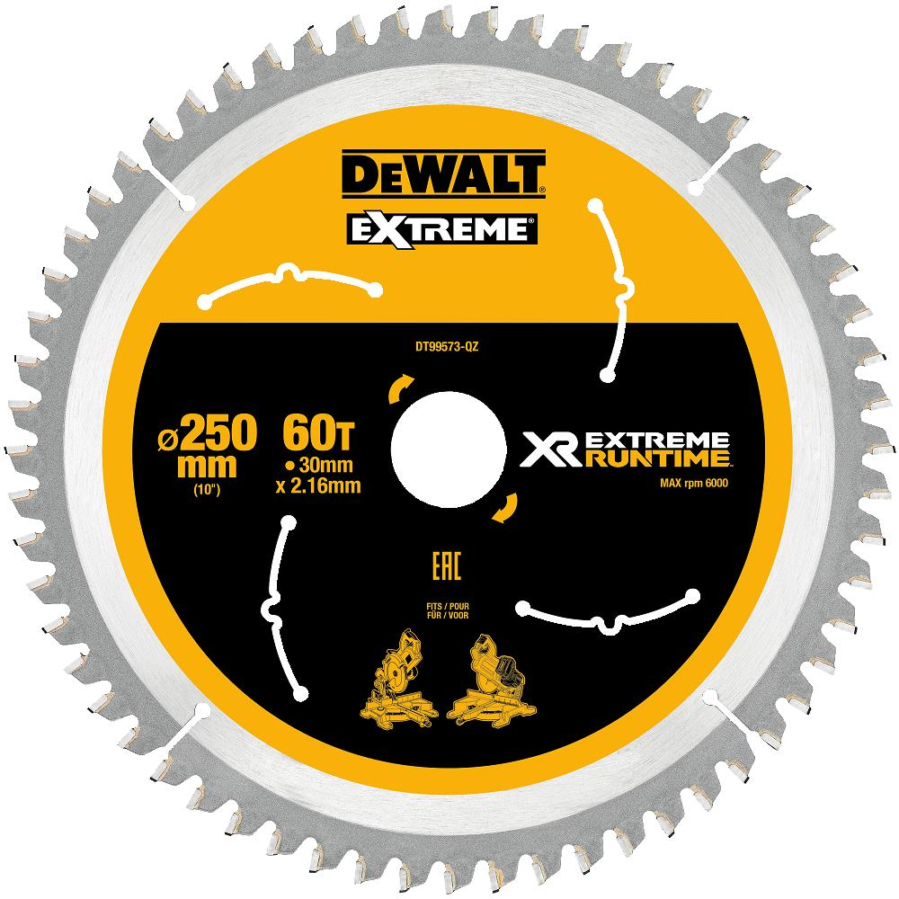 DeWalt DT99573-QZ XR Xtreme Runtime 250mm x 30mm 60T Saw Blade
