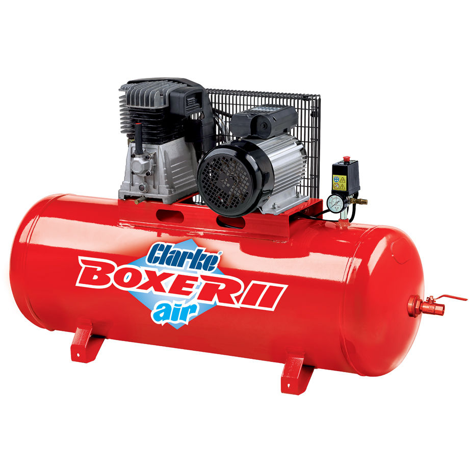 Clarke 2245316 Boxer II 18/150 (O/L) 18cfm 150 Litre 4HP Belt Driven Air Compressor (230V)