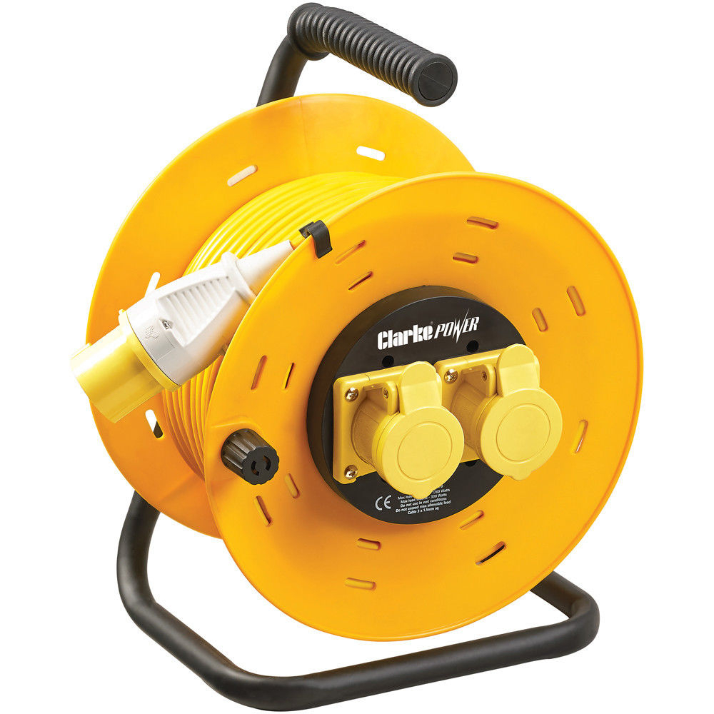 Clarke 6155330 CCR2516A 2 Socket 25m 110V Cable Reel 