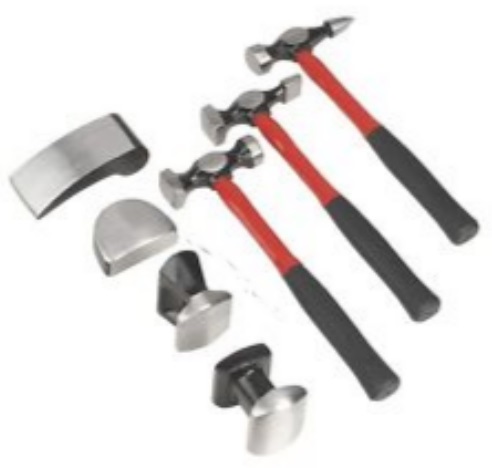 Sealey CB707 Panel Beating Set 7 Piece Drop Forged Fibreglass Shafts