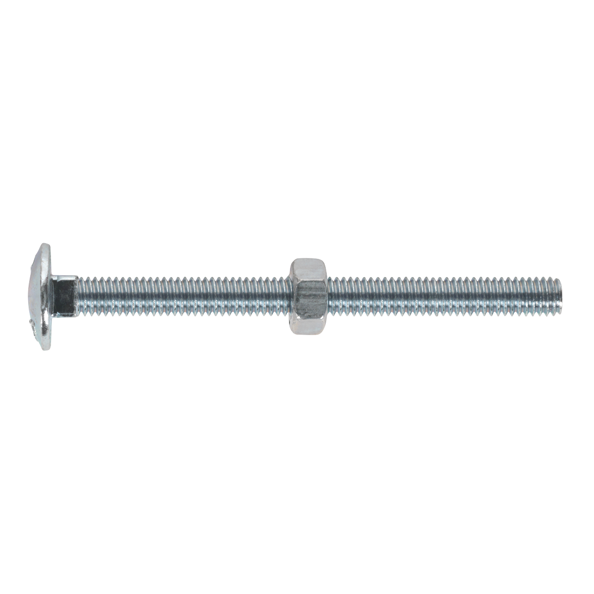 Sealey CBN675 Coach Bolt & Nut DIN 603 - M6 x 75mm Zinc Pack of 100