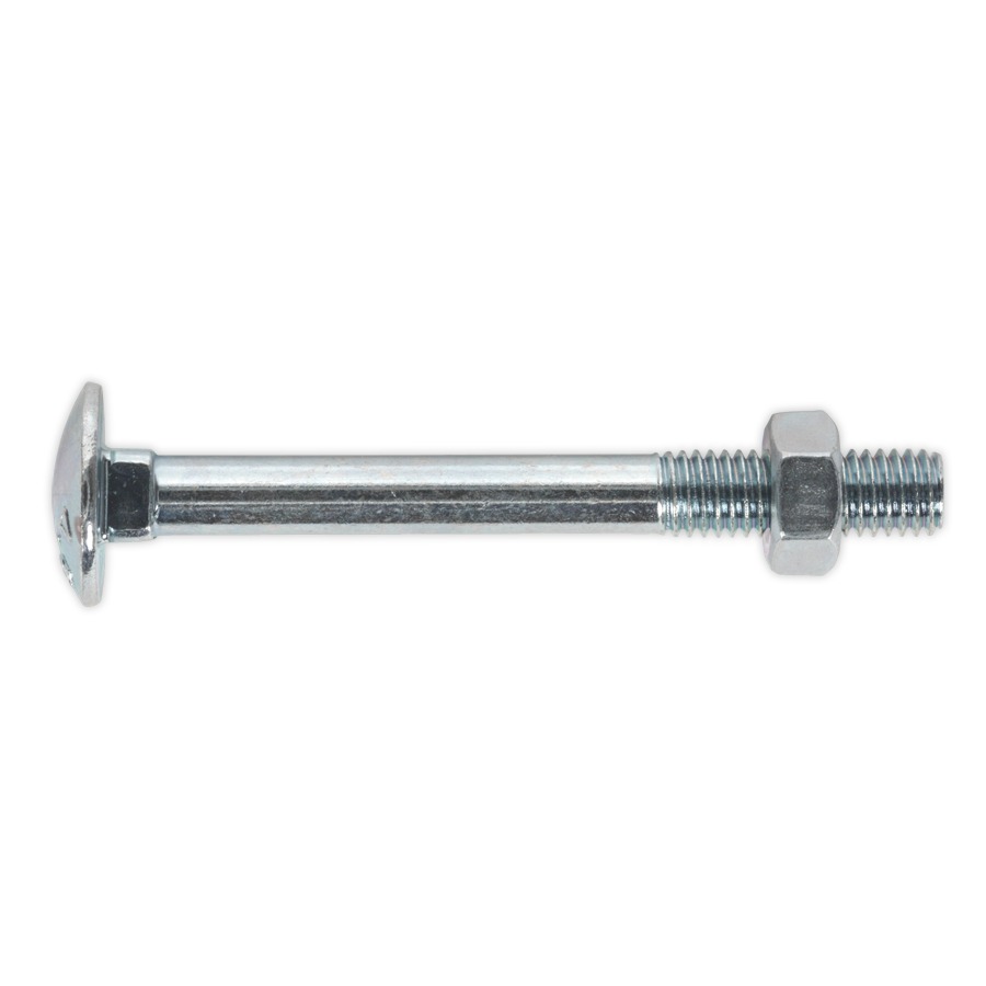 Sealey CBN875 Coach Bolt & Nut M8 x 75mm Zinc DIN 603 Pack of 50