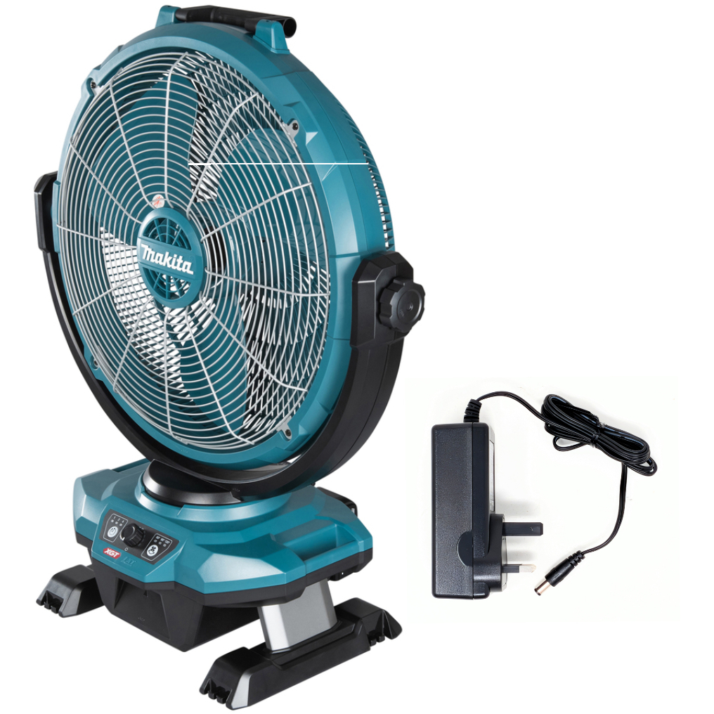 Makita CF003GZ Body Only 40v XGT / 18V LXT + Mains Powered 450mm Brushless Portable Fan with Mains Adapter