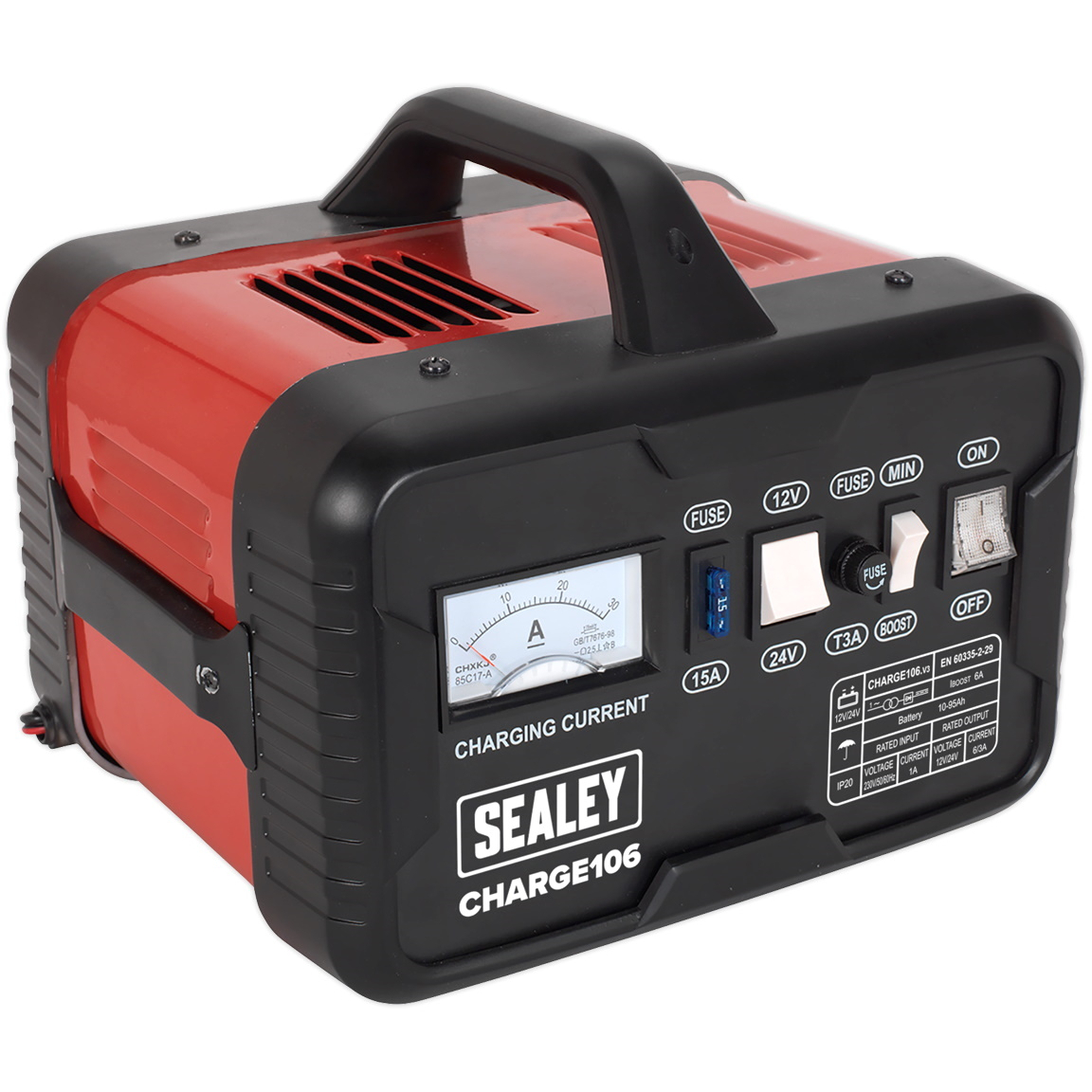 Sealey CHARGE106 Battery Charger 8Amp 12/24V 230V