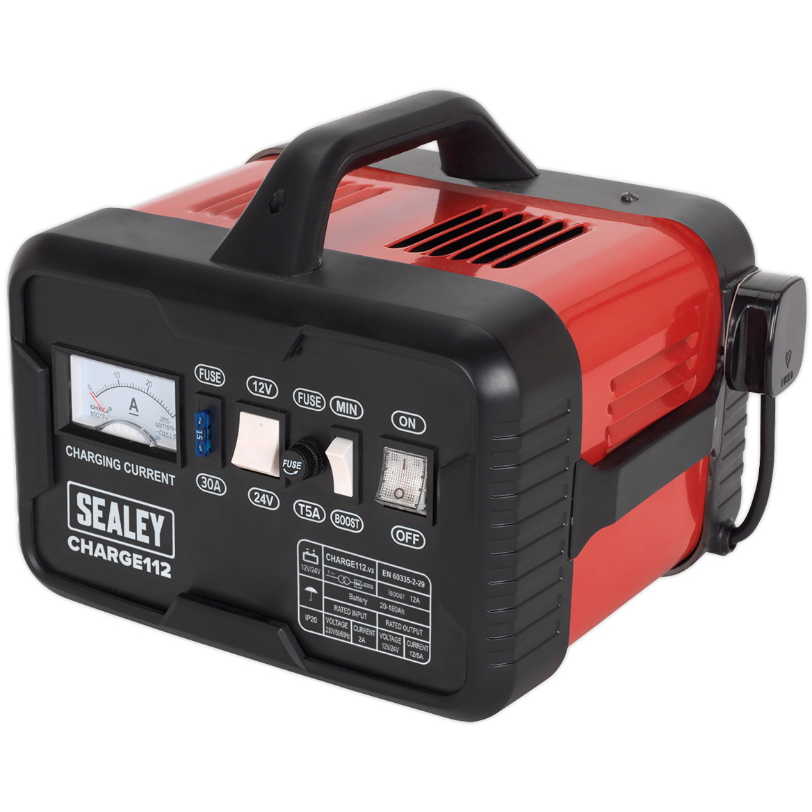 Sealey CHARGE112 Battery Charger 16Amp 12/24V 230V