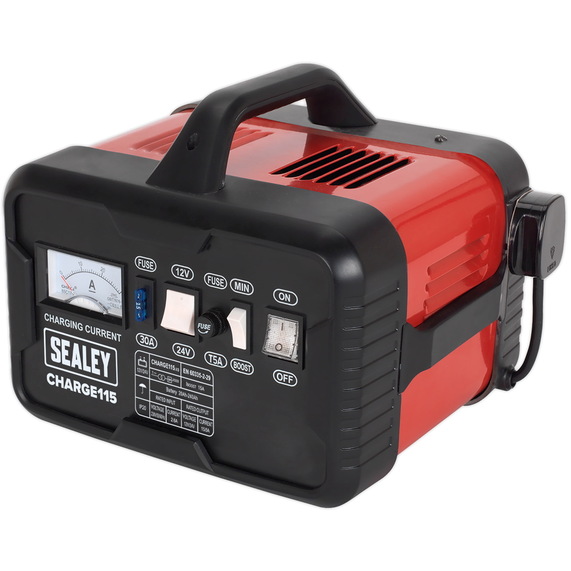 Sealey CHARGE115 Battery Charger 19Amp 12/24V 230V