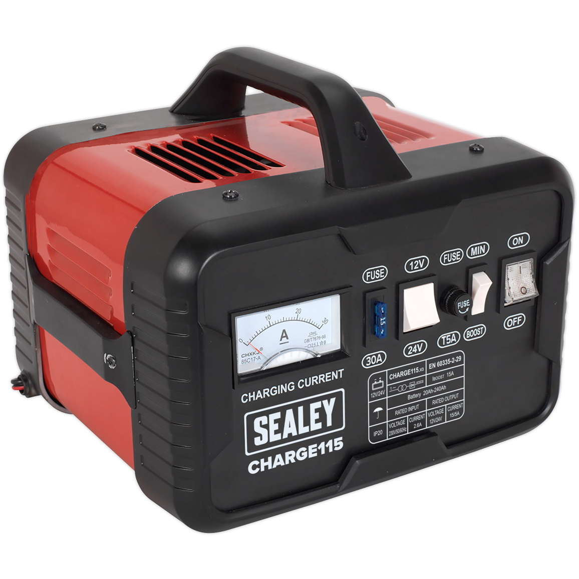 Sealey CHARGE115 Battery Charger 19Amp 12/24V 230V