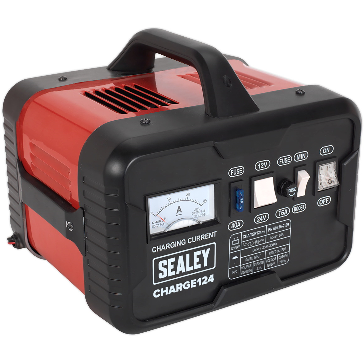 Sealey CHARGE124 Battery Charger 28Amp 12/24V 230V