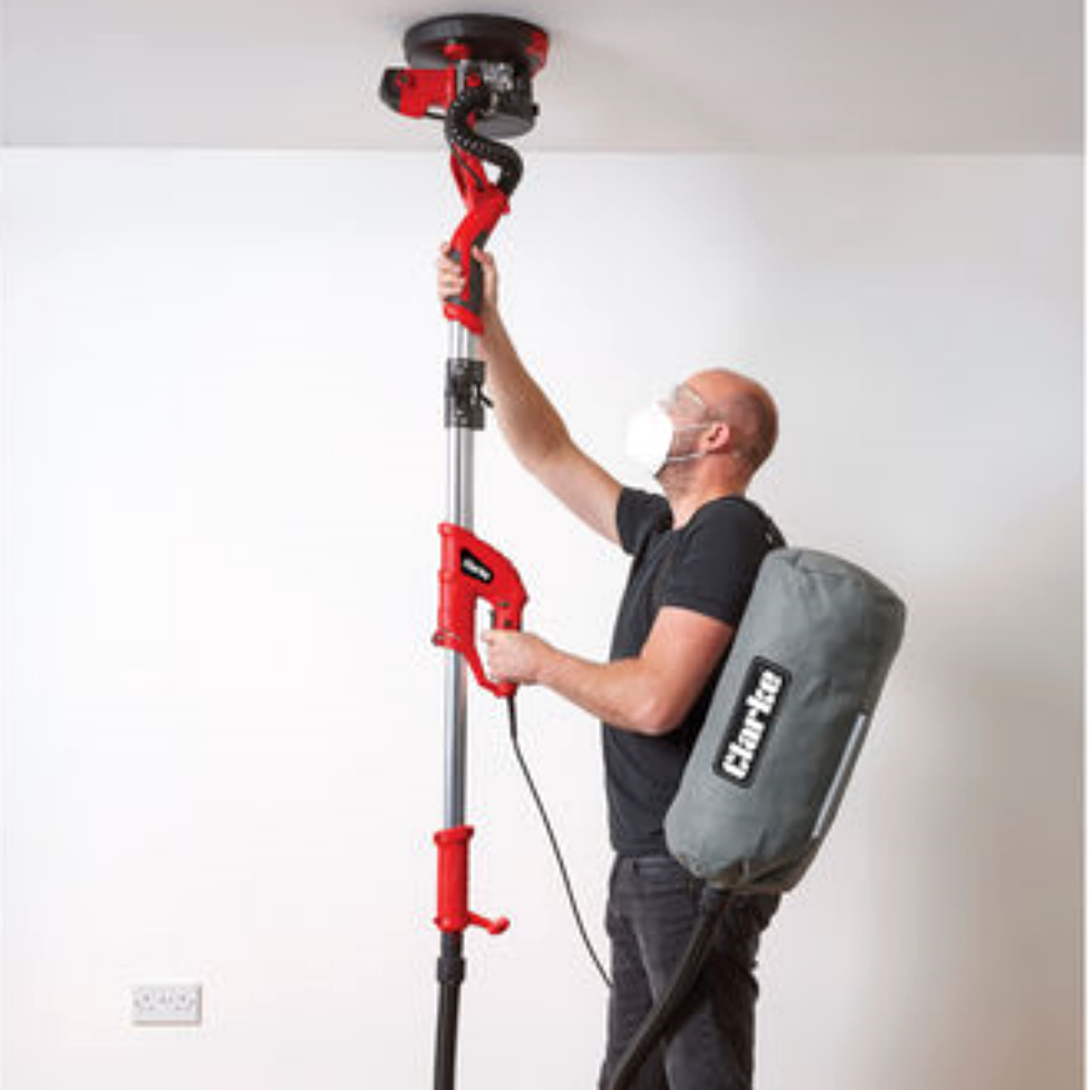 Clarke  3400402 DWS225LR - 225mm Foldable Long Reach Drywall Sander with Accessories (110V) 750W
