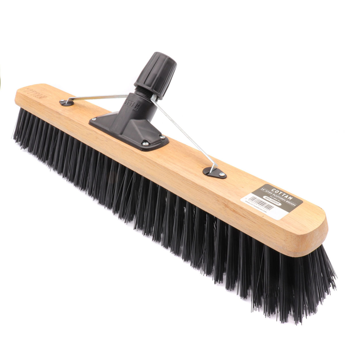 Cottam BPL00009 Rapid Lock Twist and Lock 24" Stiff PVC Bristle Sweeping Broom Head Wet and Dry