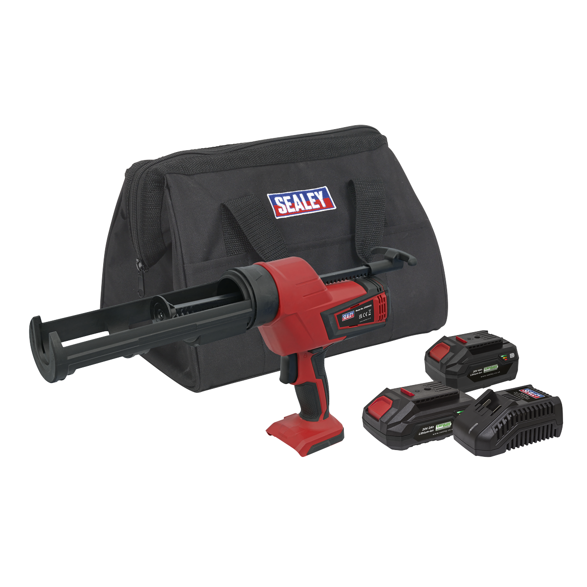 Sealey CP20VCGKIT Cordless 20V SV20 Series 310ml Caulking Gun Kit- 2 Batteries