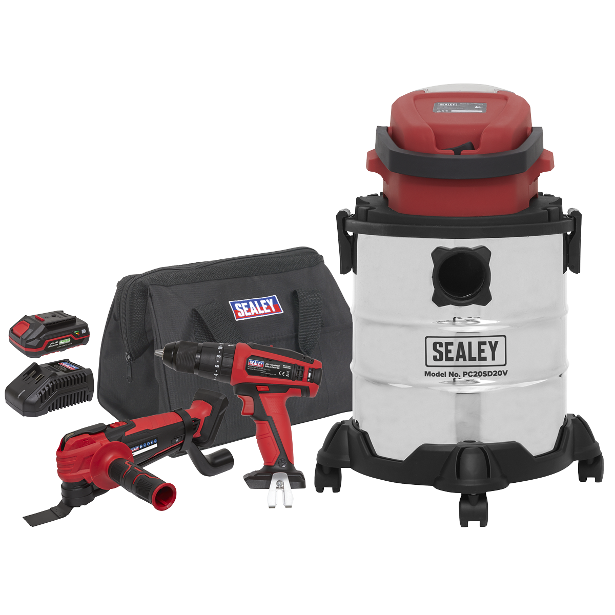 Sealey CP20VCOMBO5 3 x 20V SV20 Series Tool Vac Combo - 2 Batteries