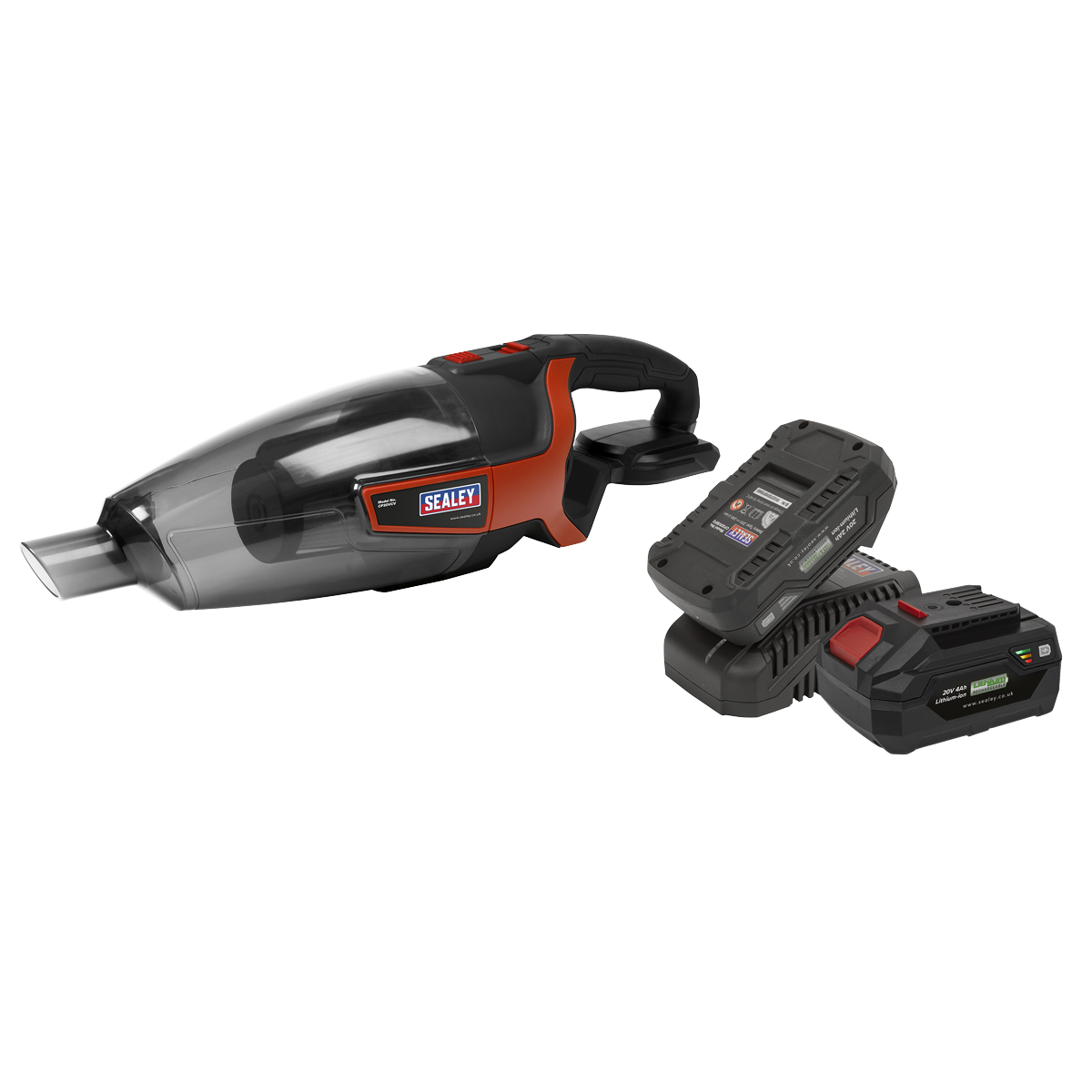 Sealey CP20VCVKIT Cordless Handheld Vacuum Cleaner 650ml 20V Kit - 2 Batteries
