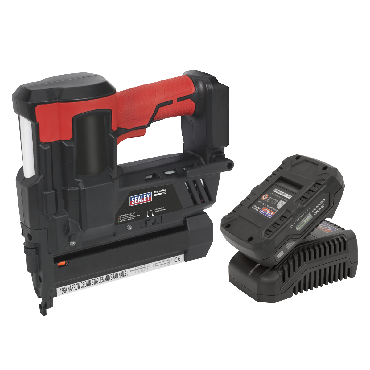 Sealey CP20VNGKIT1 Cordless Nail/Staple Gun 18G 20V 2Ah Lithium-ion