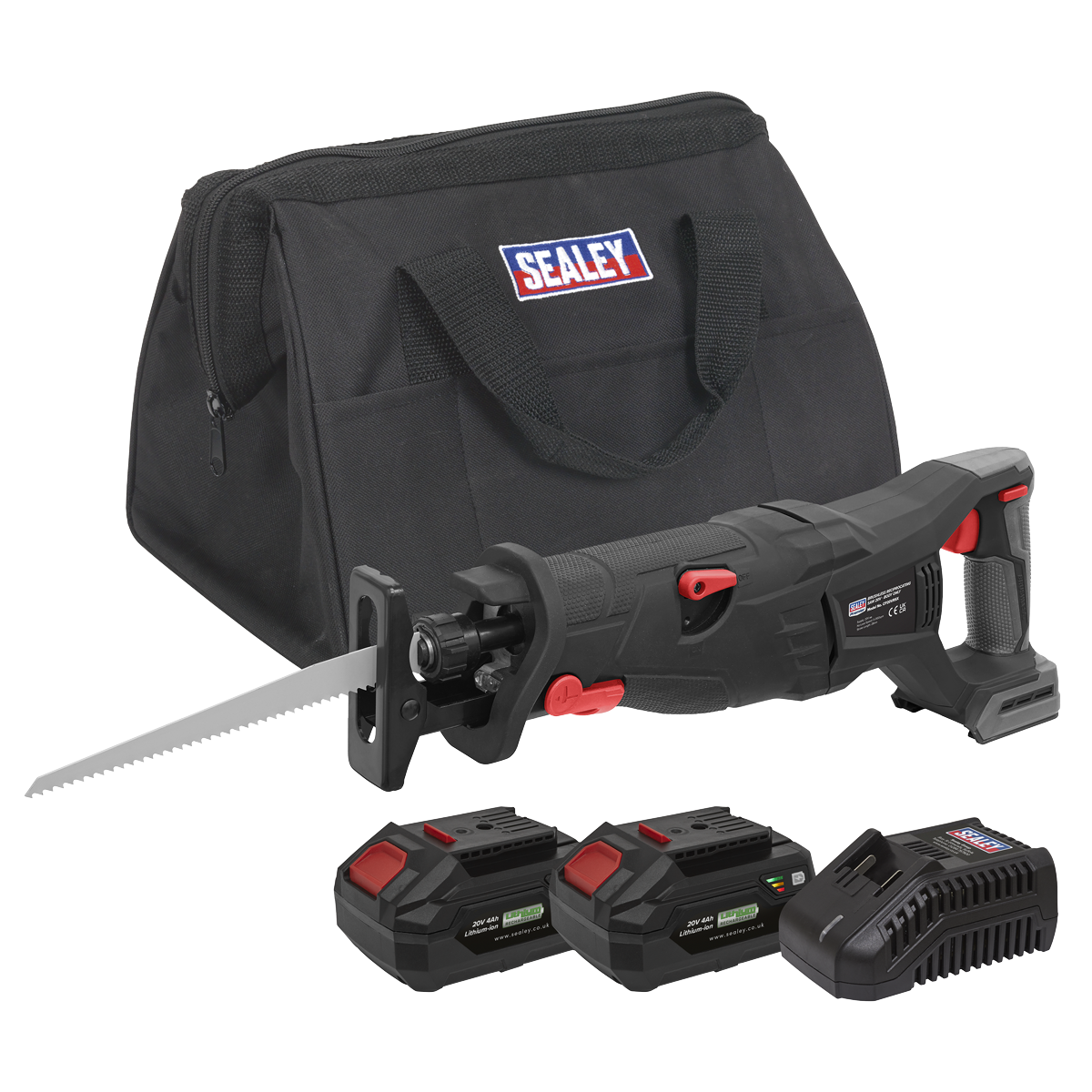 Sealey CP20VRSXKIT Brushless Reciprocating Saw 20V 4Ah SV20 Series Kit - 2 Batteries