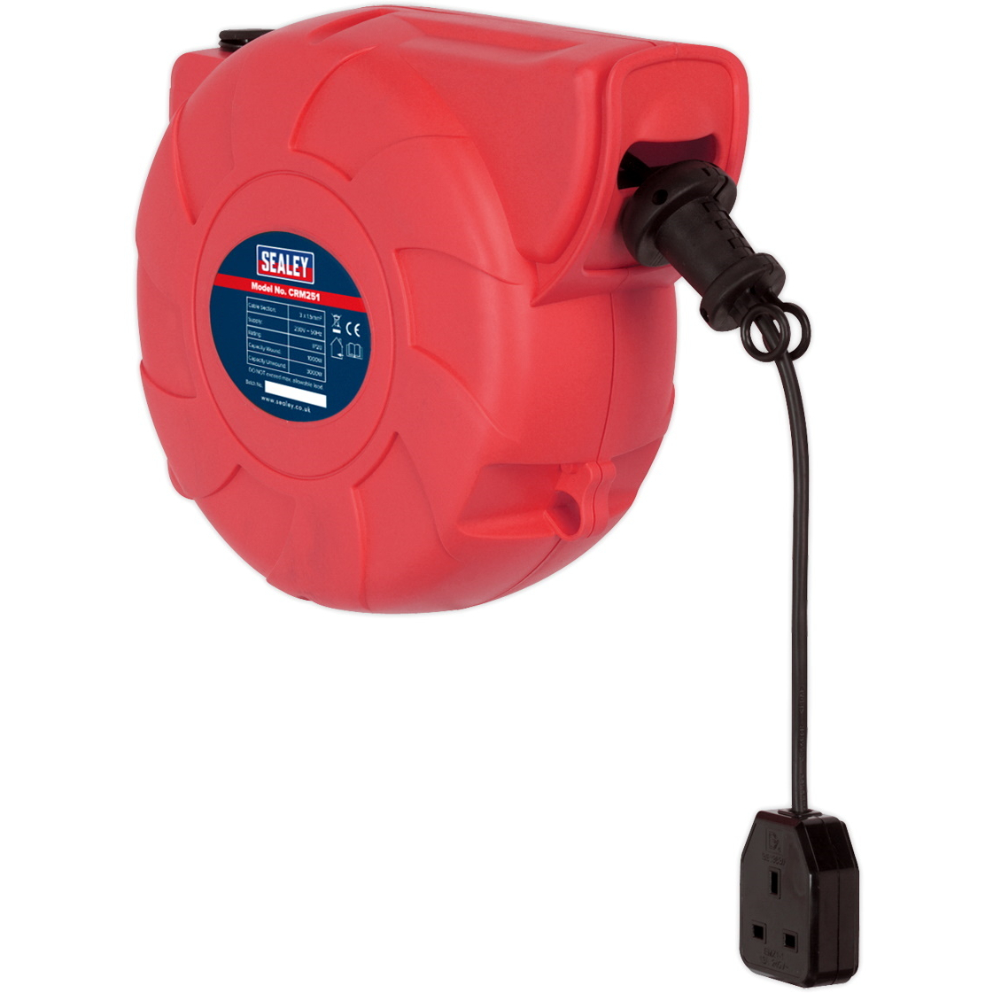 Sealey CRM251 Cable Reel System Retractable 25mtr 1 x 230V Socket