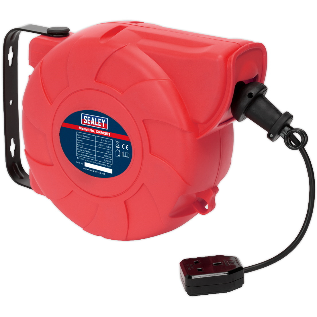 Sealey CRM251 Cable Reel System Retractable 25mtr 1 x 230V Socket