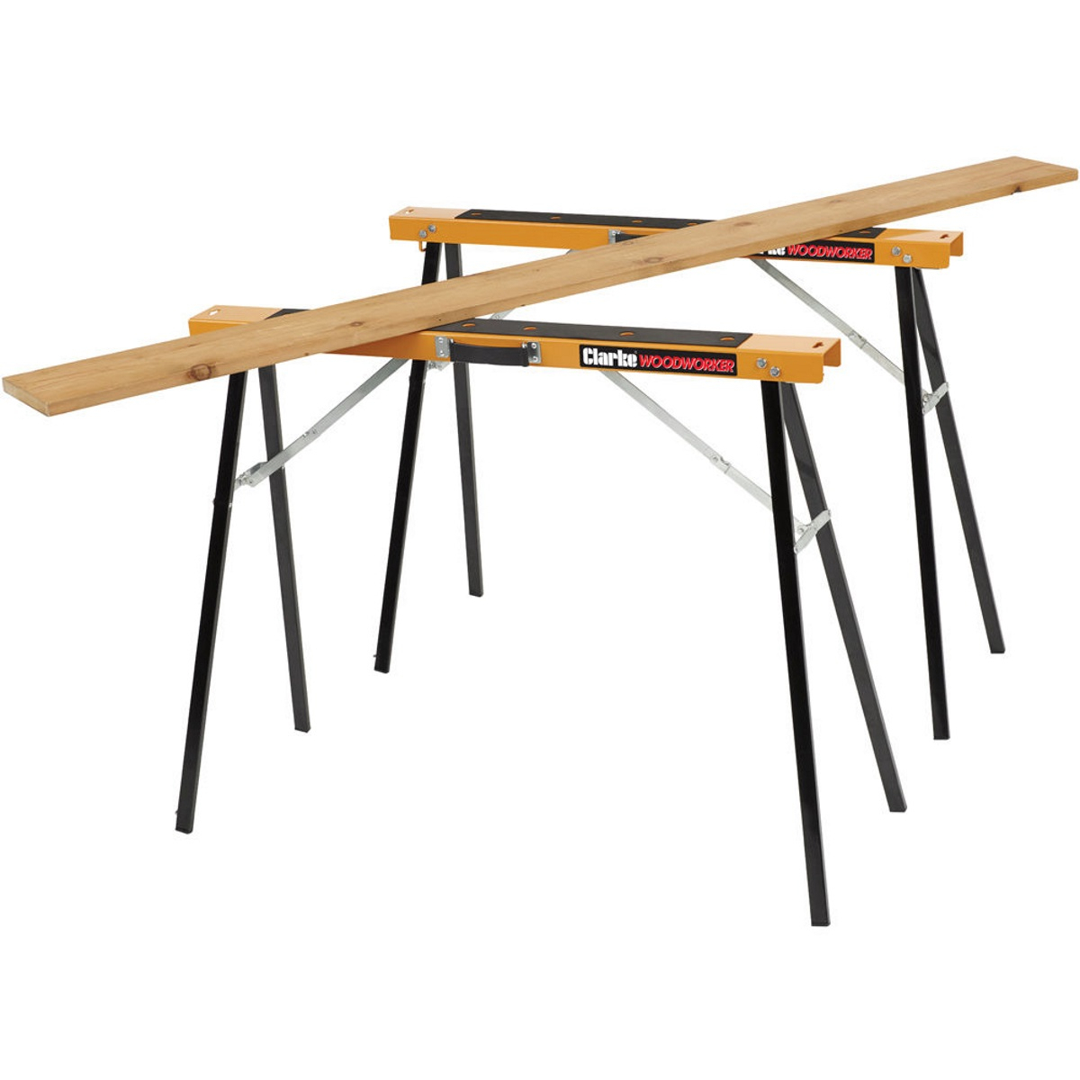 Clarke 3403001 CSB1B Folding Saw Horse Trestles (Pair) 
