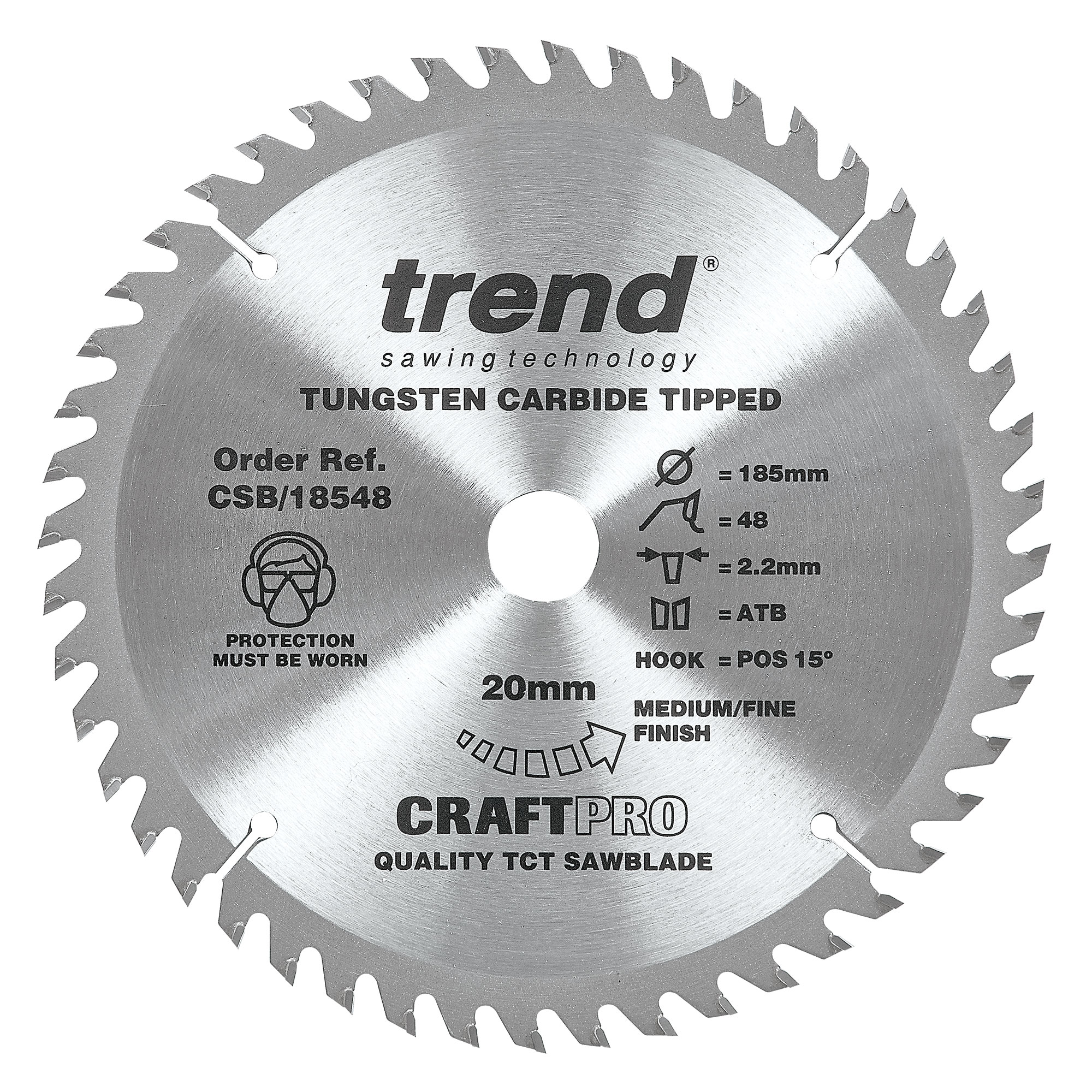 Trend CSB/18548 Craft saw blade 185mm x 48 teeth x 20mm