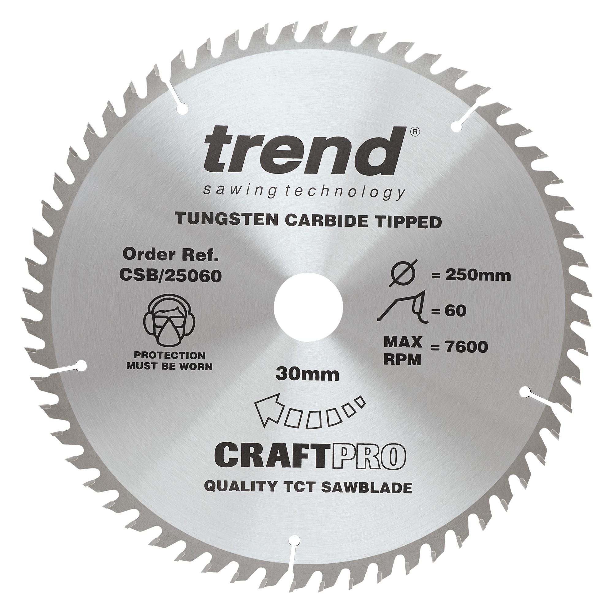 Trend CSB/25060 Craft saw blade 250mm x 60 teeth x 30mm