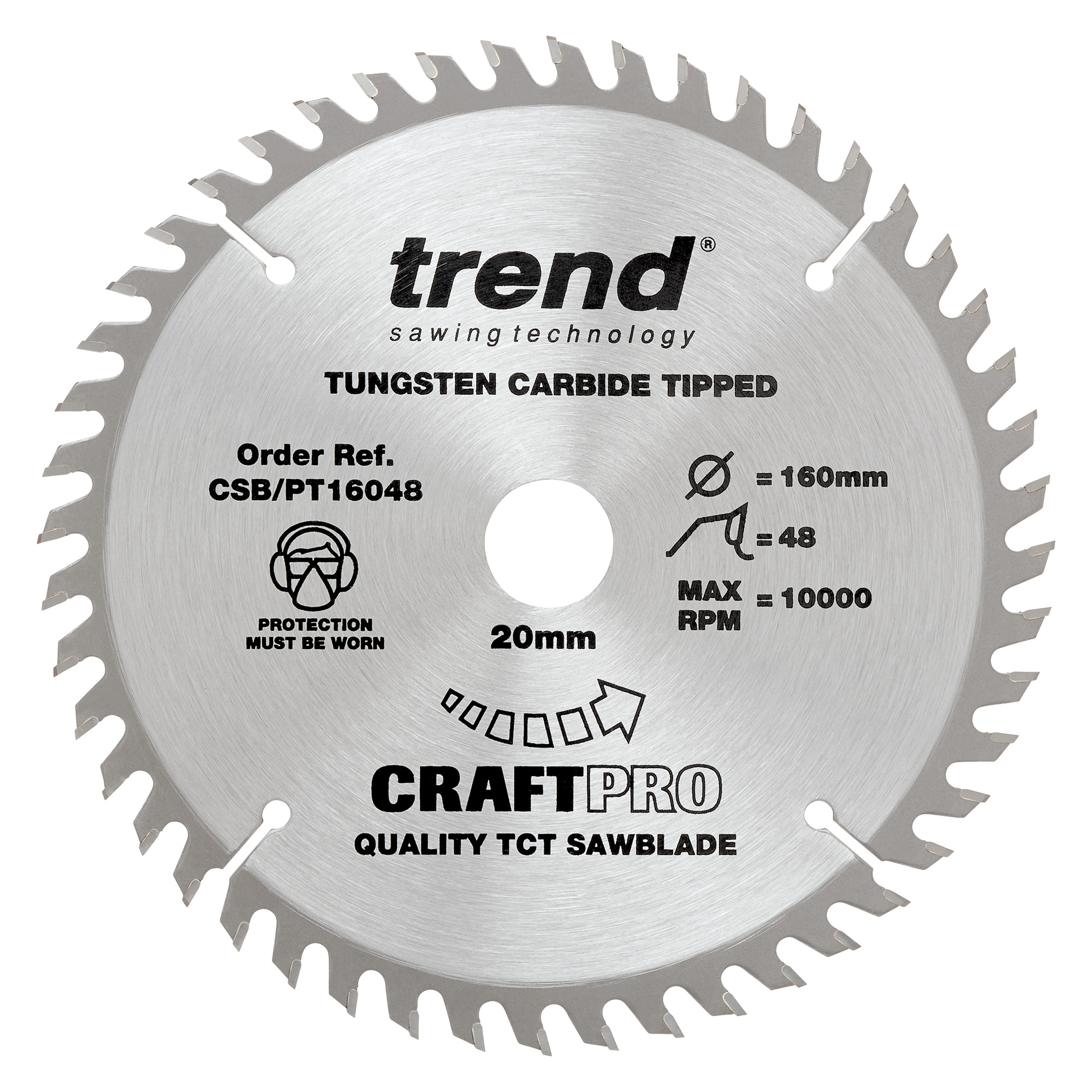 Trend CSB/PT16048 Craft saw blade panel trim 160mm x 48 teeth x 20mm